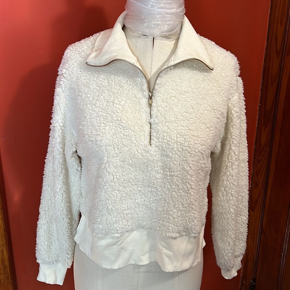 Derek Heart Sherpa Pullover Half Zip Sweater Sz S